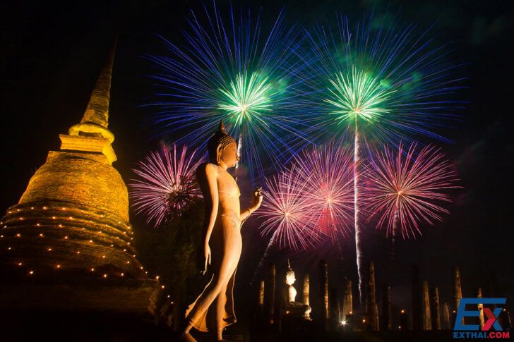 Light and sound show, Loi Krathong Festival, Candle Festival, Firework Festival, Sukhothai Province 2025